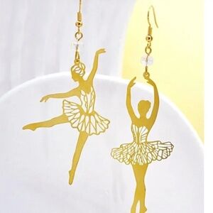 💍 FREE Ballerina Dance Dancing Ballet Drop Body Woman Girly Chic Glam Earrings